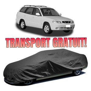Husa prelata auto pentru DAEWOO NUBIRA (J100) 1997 - 1999, culoare negru, material textil impermeabil, rezistanta la intemperii praf UV, CARPASSION Husa Protectie