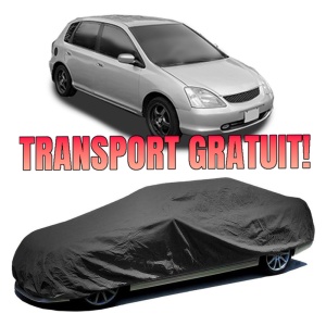 Husa prelata auto pentru HONDA CIVIC VII Hatchback (EU, EP, EV) 2000 - 2005, culoare negru, material textil impermeabil, rezistanta la intemperii praf UV, CARPASSION Husa Protectie