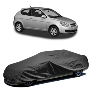 Husa prelata auto pentru HYUNDAI ACCENT III (MC) 2005 - 2010, culoare negru, material textil impermeabil, rezistanta la intemperii praf UV, CARPASSION Husa Protectie - Img 2