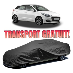 Husa prelata auto pentru HYUNDAI i20 II Hatchback Van (GB, IB) 2015 - 2021, culoare negru, material textil impermeabil, rezistanta la intemperii praf UV, CARPASSION Husa Protectie