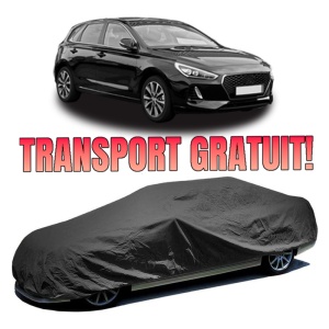 Husa prelata auto pentru HYUNDAI i30 Estate (PDE) 2017 - 2020, culoare negru, material textil impermeabil, rezistanta la intemperii praf UV, CARPASSION Husa Protectie