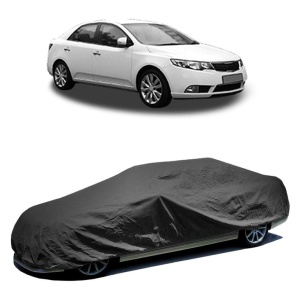Husa prelata auto pentru KIA CERATO II Saloon (TD) 2009 - 2014, culoare negru, material textil impermeabil, rezistanta la intemperii praf UV, CARPASSION Husa Protectie - Img 2