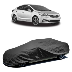Husa prelata auto pentru KIA CERATO III Saloon (YD) 2013 - 2017, culoare negru, material textil impermeabil, rezistanta la intemperii praf UV, CARPASSION Husa Protectie - Img 2