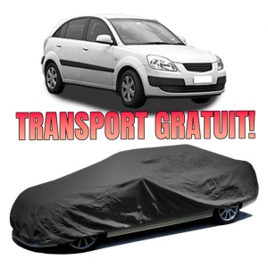 Husa prelata auto pentru KIA RIO II (JB) 2005 - 2011, culoare negru, material textil impermeabil, rezistanta la intemperii praf UV, CARPASSION Husa Protectie