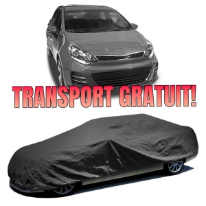 Husa prelata auto pentru KIA RIO III Hatchback Van (UB) 2011 - 2017, culoare negru, material textil impermeabil, rezistanta la intemperii praf UV, CARPASSION Husa Protectie