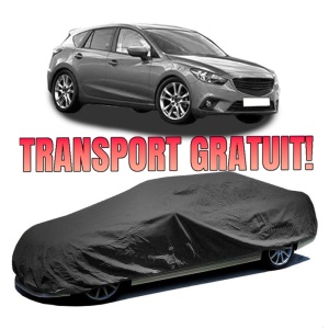 Husa prelata auto pentru MAZDA 3 (BM, BN) 2013 - 2019, culoare negru, material textil impermeabil, rezistanta la intemperii praf UV, CARPASSION Husa Protectie