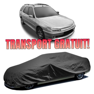 Husa prelata auto pentru PEUGEOT 306 Estate Van (N_, 7_) 1997 - 2000, culoare negru, material textil impermeabil, rezistanta la intemperii praf UV, CARPASSION Husa Protectie