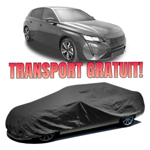Husa prelata auto pentru PEUGEOT 308 III (FB_, FH_, FP_, F3_, FM_) 2021, culoare negru, material textil impermeabil, rezistanta la intemperii praf UV, CARPASSION Husa Protectie