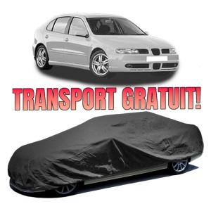 Husa prelata auto pentru SEAT LEON (1M1) 1999 - 2006, culoare negru, material textil impermeabil, rezistanta la intemperii praf UV, CARPASSION Husa Protectie