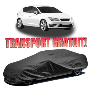 Husa prelata auto pentru SEAT LEON (KL1, KLG) 2019, culoare negru, material textil impermeabil, rezistanta la intemperii praf UV, CARPASSION Husa Protectie