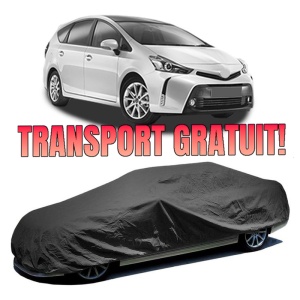Husa prelata auto pentru TOYOTA PRIUS PLUS (_W4_) 2011, culoare negru, material textil impermeabil, rezistanta la intemperii praf UV, CARPASSION Husa Protectie