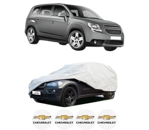 Husa tip prelata auto CHEVROLET ORLANDO (J309) din 2011-2015, Culoare Gri, material textil impermeabil, rezistanta la intemperii praf UV, CARPASSION Husa Protectie, 4 Stickere auto cu CHEVROLET - Img 2