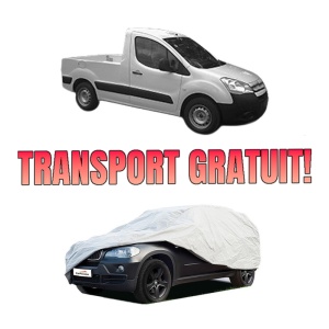 Husa tip prelata auto CITROEN BERLINGO Platform/Chassis (B9) din 2008-2021, Culoare Gri, material textil impermeabil, rezistanta la intemperii praf UV, CARPASSION Husa Protectie, 4 Stickere auto cu CITROEN