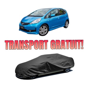 Husa tip prelata auto HONDA JAZZ SHUTTLE (GG8, GG7, GP2) din 2011-2014, Culoare Negru, material textil impermeabil, rezistanta la intemperii praf UV, CARPASSION Husa Protectie, 4 Stickere auto cu HONDA