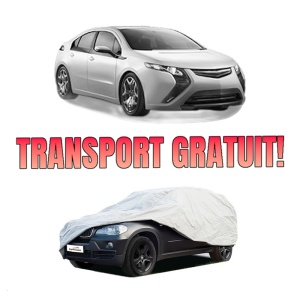 Husa tip prelata auto OPEL AMPERA (R12) din 2011-2015, Culoare Gri, material textil impermeabil, rezistanta la intemperii praf UV, CARPASSION Husa Protectie, 4 Stickere auto cu OPEL