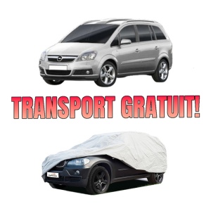 Husa tip prelata auto OPEL ZAFIRA / ZAFIRA FAMILY B (A05) din 2005-2015, Culoare Gri, material textil impermeabil, rezistanta la intemperii praf UV, CARPASSION Husa Protectie, 4 Stickere auto cu OPEL