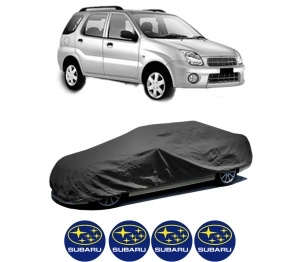 Husa tip prelata auto SUBARU JUSTY III (G3X) din 2003, Culoare Negru, material textil impermeabil, rezistanta la intemperii praf UV, CARPASSION Husa Protectie, 4 Stickere auto cu SUBARU - Img 2