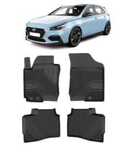 Hyundai I30 I Din 07.2007 - 01.2012, Hatchback , Set Covorase Auto Tip Tavita Premium 3D, din cauciuc accesorii pentru autoturismul tau - masina v168017