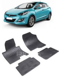 Hyundai I30 II, Hatchback, fabricat din 02.2012 - 01.2017, set covorase auto dedicate, din cauciuc 100% Premium accesorii pentru autoturismul tau - masina v160195