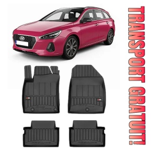 Hyundai I30 III, Combi, Din 02.2017 - Prezent , Set Covorase Auto Tip Tavita Premium 3D, din cauciuc