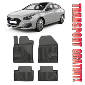 Hyundai I30 III Din 02.2017 - Prezent, Coupe , Set Covorase Auto Tip Tavita Premium 3D, din cauciuc