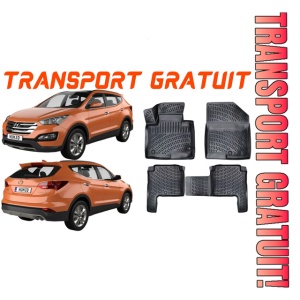Hyundai Santa Fe III 2012-2017 Set 4 covorase auto din cauciuc tip tavita premium line 3D