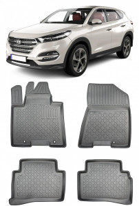 Hyundai Tucson, Suv, Din 07.2015 - 09.2020 , Set Covorase Auto Tip Tavita Premium 3D, din cauciuc accesorii pentru autoturismul tau - masina v174845