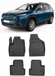 Jeep Cherokee V Din 2013 - Prezent, Suv , Set Covorase Auto Tip Tavita Premium 3D, din cauciuc accesorii pentru autoturismul tau - masina v163294