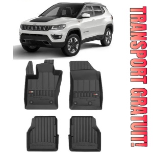 Jeep Compass II, Suv, Din 08.2017 - Prezent , Set Covorase Auto Tip Tavita Premium 3D, din cauciuc