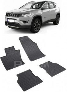 Jeep Compass II, Suv, fabricat din 08.2017 - Prezent, set covorase auto dedicate, din cauciuc 100% Premium accesorii pentru autoturismul tau - masina v159551