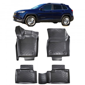 Jeep Grand Cheeroke IV Wk2 2011- Set 4 covorase auto din cauciuc tip tavita premium line 3D accesorii pentru autoturismul tau - masina v242423