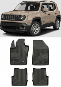 Jeep Renegade Din 09.2014 - 06.2018, Suv , Set Covorase Auto Tip Tavita Premium 3D, din cauciuc accesorii pentru autoturismul tau - masina v165383