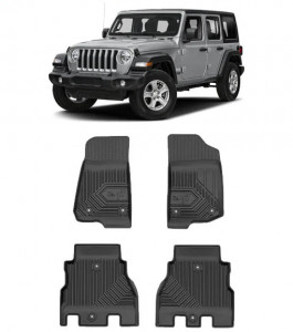 Jeep Wrangler Din 11.2017 - Prezent, Suv , Set Covorase Auto Tip Tavita Premium 3D, din cauciuc accesorii pentru autoturismul tau - masina v168827