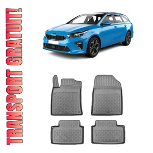 Kia Ceed III, Hatchback, Din 06.2018 - Prezent , Set Covorase Auto Tip Tavita Premium 3D, din cauciuc