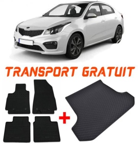Kia Rio IV Hatchback din 02.2017 - Prezent, Set Covorase + tavita portbagaj auto Portbagaj Inferior *6 accesorii pentru autoturismul tau - masina v3084