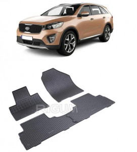 Kia Sorento III, Suv, fabricat din 02.2015 - 07.2020, 5 Locuri, set covorase auto dedicate, din cauciuc 100% Premium accesorii pentru autoturismul tau - masina v157074