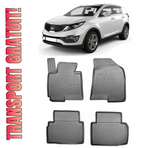 Kia Sportage III, Suv, Din 08.2010 - 12.2015 , Set Covorase Auto Tip Tavita Premium 3D, din cauciuc