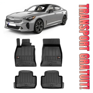 Kia Stinger, Sedan, Din 10.2017 - Prezent , Set Covorase Auto Tip Tavita Premium 3D, din cauciuc