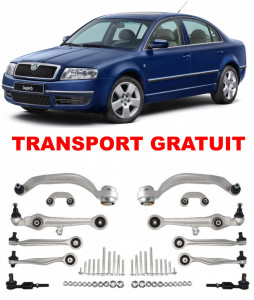 Kit complet de brate suspensie fata, compatibil cu Skoda Superb I fabricat intre anii 2001-2008
