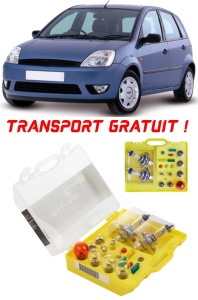 Kit trusa Set becuri H4 compatibila cu Ford Fiesta Mk5 din 2002 - 2008 , bec far, semnalizare , pozitie, iluminare numar, frana, plafoniera, stop frana