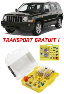 Kit trusa Set becuri H4 compatibila cu Jeep Patriot MK74 din 2007 - 2017 , bec far, semnalizare , pozitie, iluminare numar, frana, plafoniera, stop frana