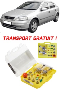 Kit trusa Set becuri H4 compatibila cu Opel Astra G din 1998 - 2004 , bec far, semnalizare , pozitie, iluminare numar, frana, plafoniera, stop frana