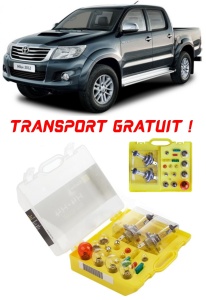 Kit trusa Set becuri H4 compatibila cu Toyota Hilux VII din 2005 - 2015 , bec far, semnalizare , pozitie, iluminare numar, frana, plafoniera, stop frana