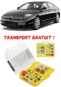 Kit trusa Set becuri H7 compatibila cu Citroën C6 din 2005 - 2012 , bec far, semnalizare , pozitie, iluminare numar, frana, plafoniera, stop frana