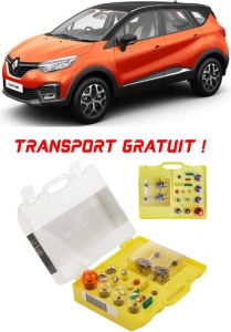 Kit trusa Set becuri H7 compatibila cu Renault Captur din 2013 - 2019 , bec far, semnalizare , pozitie, iluminare numar, frana, plafoniera, stop frana