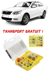 Kit trusa Set becuri H7 compatibila cu Skoda Octavia II din 2004 – 2013 , bec far, semnalizare , pozitie, iluminare numar, frana, plafoniera, stop frana