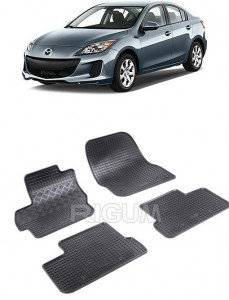 Mazda 3 II, Sedan, fabricat din 05.2009 - 2013, set covorase auto dedicate, din cauciuc 100% Premium accesorii pentru autoturismul tau - masina v155128