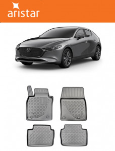 Mazda 3 IV, Hatchback, Din 03.2019 - Prezent , Set Covorase Auto Tip Tavita Premium 3D, din cauciuc accesorii pentru autoturismul tau - masina v173470