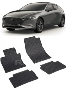 Mazda 3 IV, Sedan, fabricat din 03.2019 - Prezent, set covorase auto dedicate, din cauciuc 100% Premium accesorii pentru autoturismul tau - masina v155048
