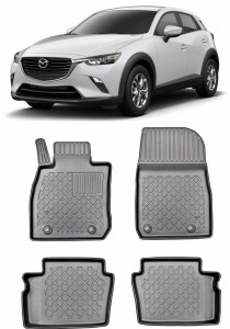 Mazda CX-3, Suv, Din 06.2015 - Prezent , Set Covorase Auto Tip Tavita Premium 3D, din cauciuc accesorii pentru autoturismul tau - masina v174666